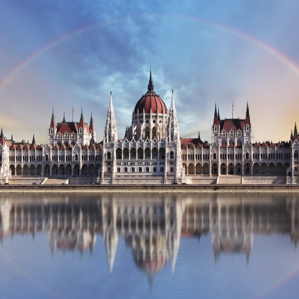 Budapest - Parliament.with reflection in Danube